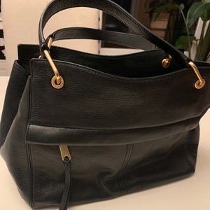 Cole Haan Leather Crossbody with Gold Details